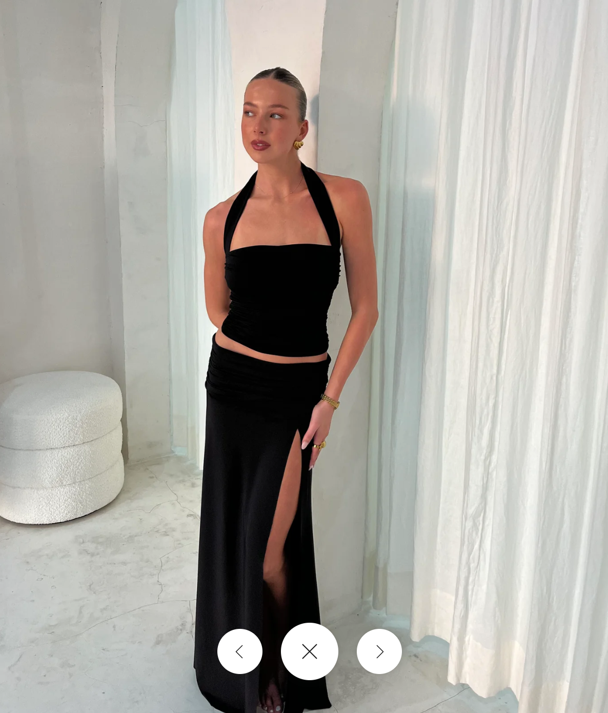 Mode Mila kai halter/remi skirt set - black