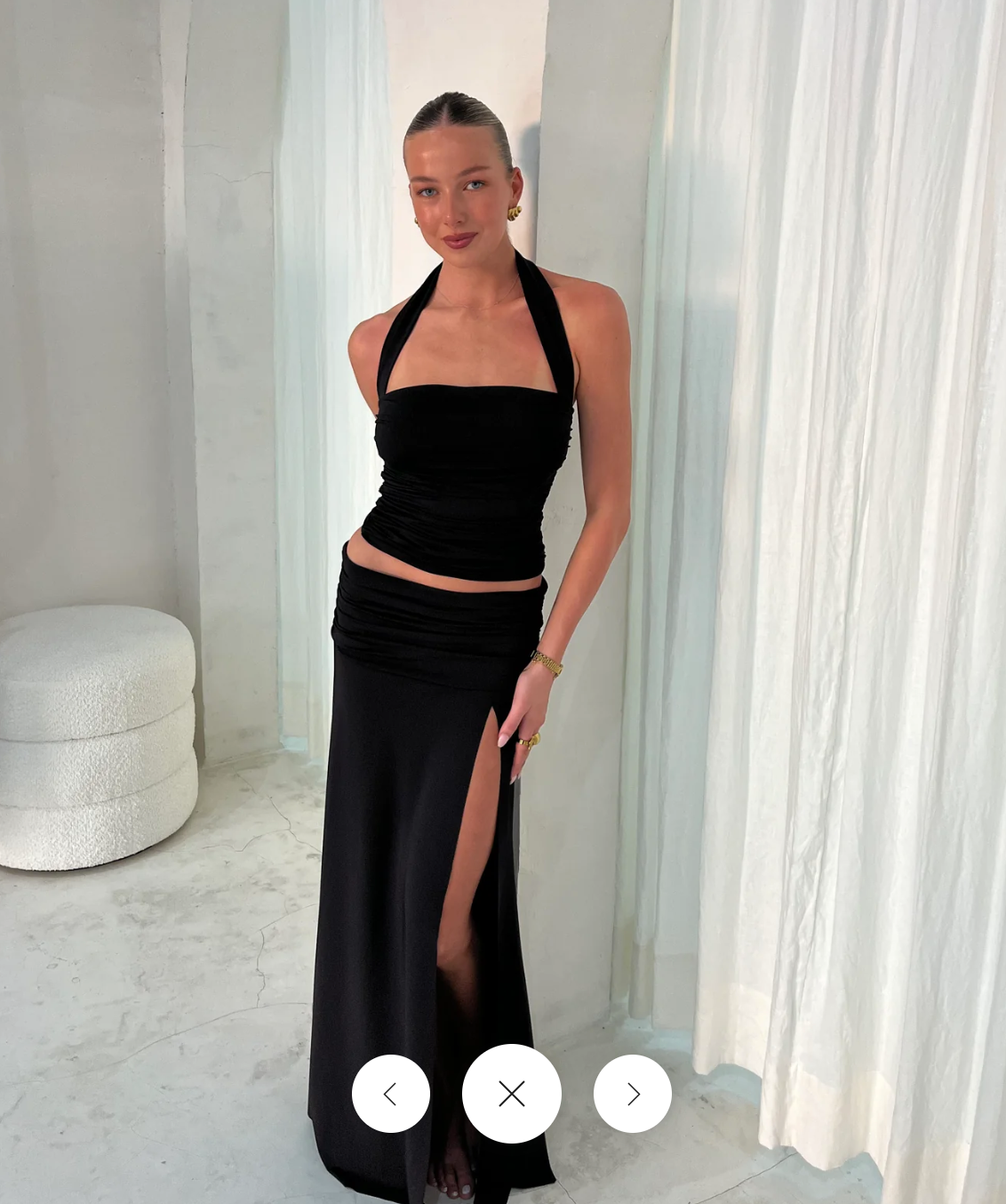 Mode Mila kai halter/remi skirt set - black